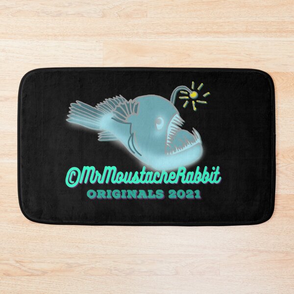 Item preview, Mr Moustache Rabbit's Yellow Submarine Adventures Character Mr Grumpy AnglerFish (on Black) designed and sold by ANIMALSDONTTALK.