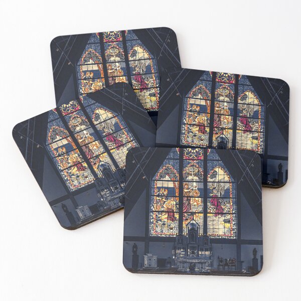 Item preview, Catholic Church with an Amazing Stained Glass Window designed and sold by AnimaChristi.