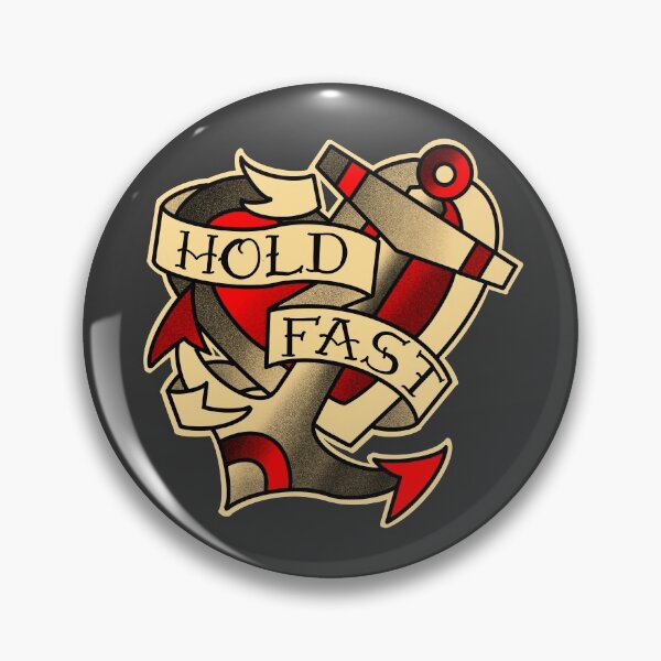 Item preview, Hold fast, anchor and heart tattoo in red designed and sold by weilertsen.
