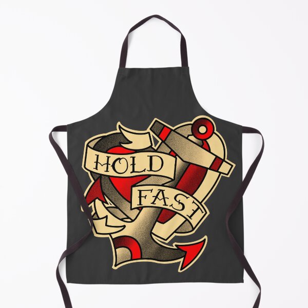 Item preview, Hold fast, anchor and heart tattoo in red designed and sold by weilertsen.