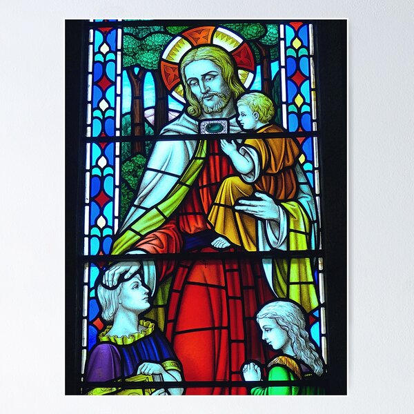 Item preview, Jesus with Children Stained Glass designed and sold by AnimaChristi.