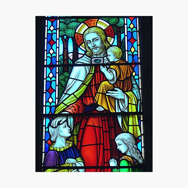 Item preview, Jesus with Children Stained Glass designed and sold by AnimaChristi.