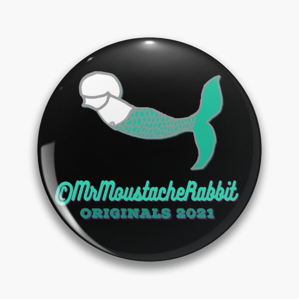 Item preview, Mr Moustache Rabbit's Yellow Submarine Adventures Character Mr Handsome Mermen (on Black) designed and sold by ANIMALSDONTTALK.