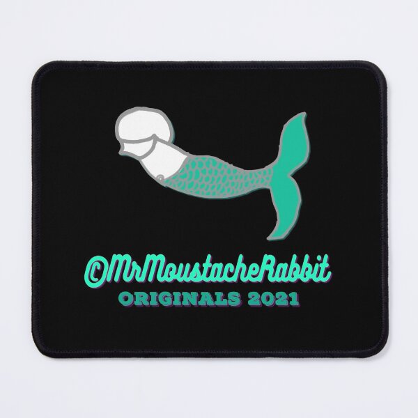 Item preview, Mr Moustache Rabbit's Yellow Submarine Adventures Character Mr Handsome Mermen (on Black) designed and sold by ANIMALSDONTTALK.