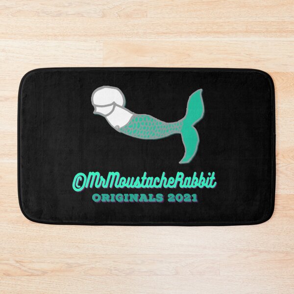 Item preview, Mr Moustache Rabbit's Yellow Submarine Adventures Character Mr Handsome Mermen (on Black) designed and sold by ANIMALSDONTTALK.