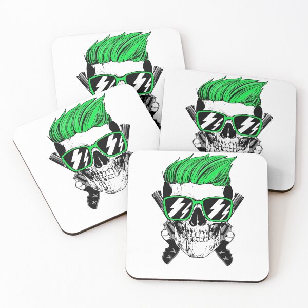 Item preview, Green gunnin' skull designed and sold by The Stoic Sigma.
