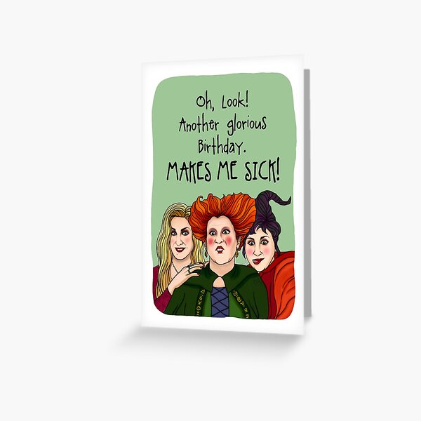 Item preview, Halloween greeting card, witch birthday card designed and sold by Swish & Scribble.