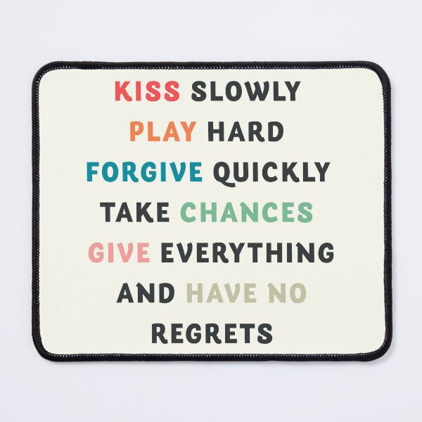 Item preview, Good vibes, kiss slowly, take chances, have no regrets, positive vibes , inspirational quote designed and sold by Spallutos.