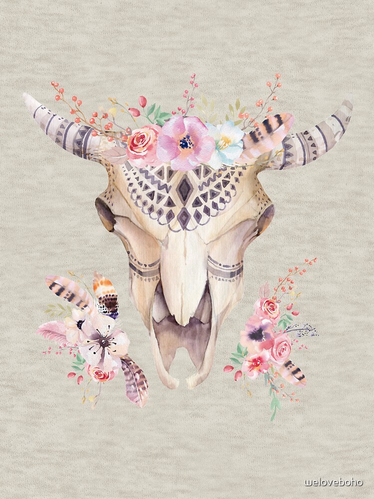 Floral cow skull de weloveboho