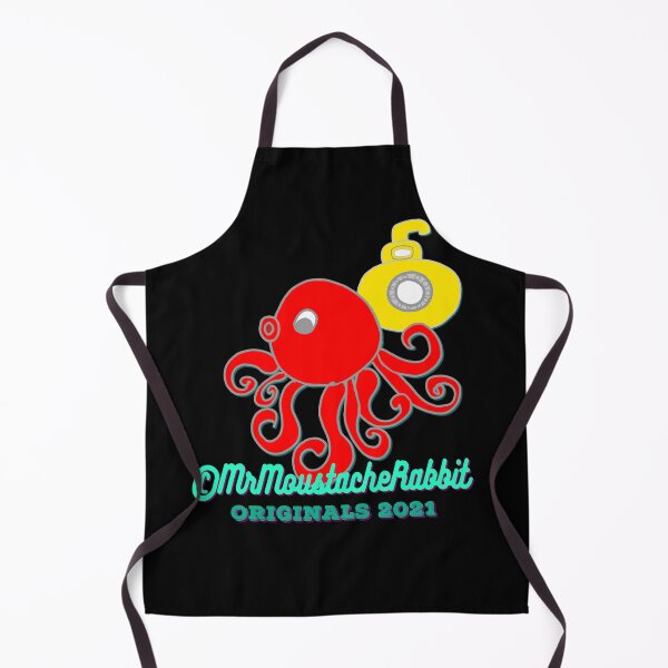 Item preview, Moustache Rabbit's Yellow Submarine Adventures Character Mr Butler Octopus & Submarine (on Black) designed and sold by ANIMALSDONTTALK.