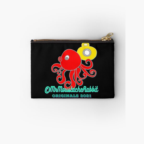 Item preview, Moustache Rabbit's Yellow Submarine Adventures Character Mr Butler Octopus & Submarine (on Black) designed and sold by ANIMALSDONTTALK.