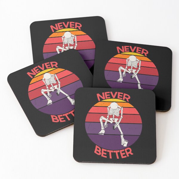 Item preview, Never better skeleton on a phone, sad skeleton, depressed skeleton - never better vintage designed and sold by Designs Of all kinds.