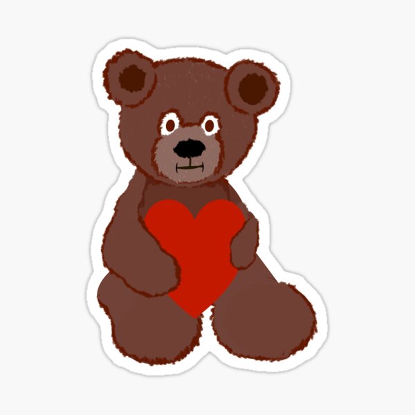 10621 Wall Tattoo Light Switch Sticker Teddy with Heart Bear Love Plush Animal Cute 