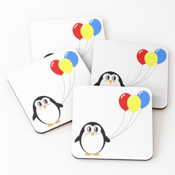 Item preview, Penguine, Penguin With Balloons, colorful, Red Aesthetic,Red And Black,penguins colorful designed and sold by bubbley2021.