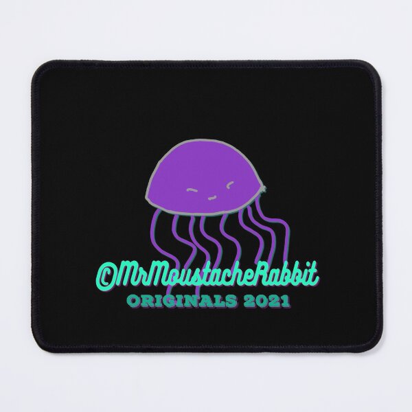 Item preview, Mr Moustache Rabbit's Yellow Submarine Adventures Character Ms Quirky Jellyfish (on Black) designed and sold by ANIMALSDONTTALK.