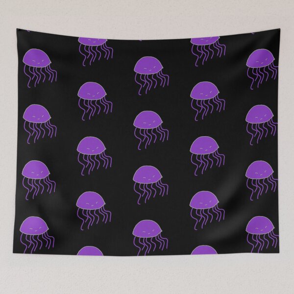 Item preview, Mr Moustache Rabbit's Yellow Submarine Adventures Character Ms Quirky Jellyfish (on Black) designed and sold by ANIMALSDONTTALK.