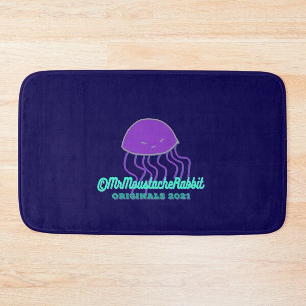 Item preview, Mr Moustache Rabbit's Yellow Submarine Adventures Character Ms Quirky Jellyfish (on Black) designed and sold by ANIMALSDONTTALK.
