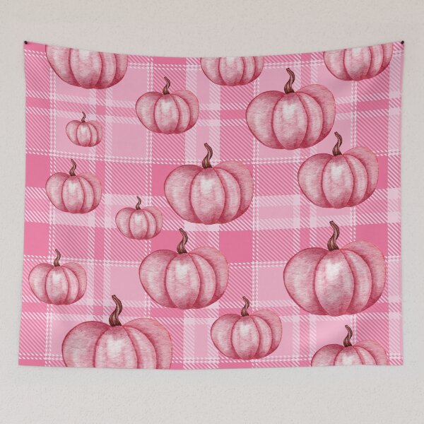 Item preview, Pink Plaid Pumpkin Pattern designed and sold by BunnyBizarre.