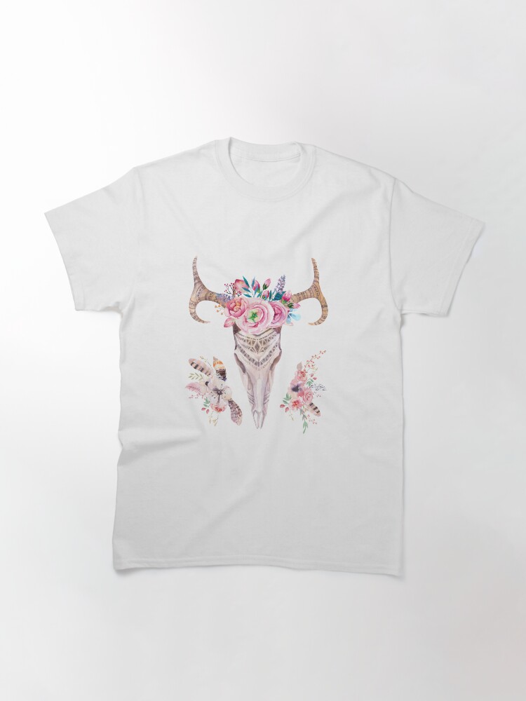 Vista alternativa de Camiseta clásica Floral deer skull