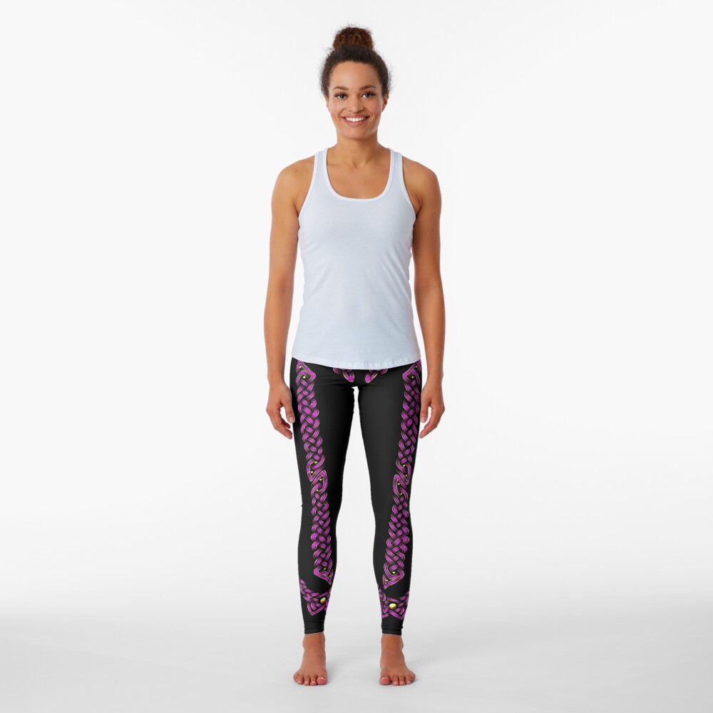 Celtic Knotwork - Gold and Pink Leggings
