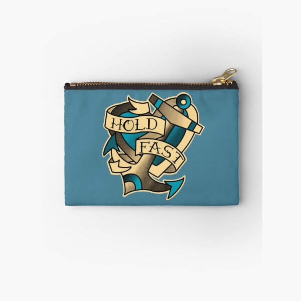 Item preview, Hold fast, anchor and heart tattoo in aqua blue designed and sold by weilertsen.