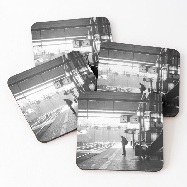 Item preview, Man waiting for train at Rotterdam Centraal. designed and sold by Noel Ali ⭐⭐⭐⭐⭐.
