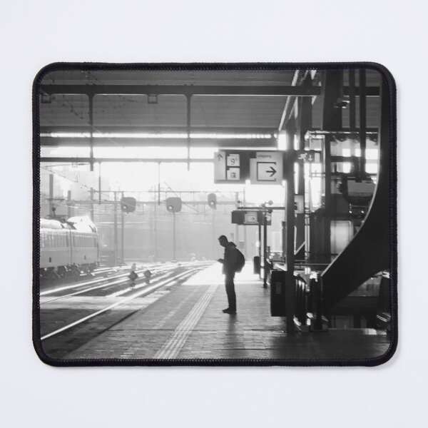 Item preview, Man waiting for train at Rotterdam Centraal. designed and sold by Noel Ali ⭐⭐⭐⭐⭐.