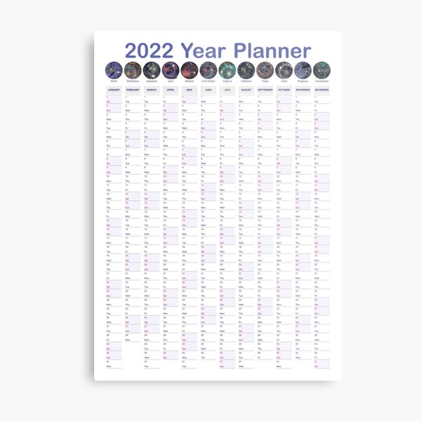 "2022 Wall Planner Academic planner Academic diary 2022 Year planner