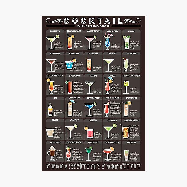 Item preview, Cocktail Recettes Classiques Barman designed and sold by trelkova90.