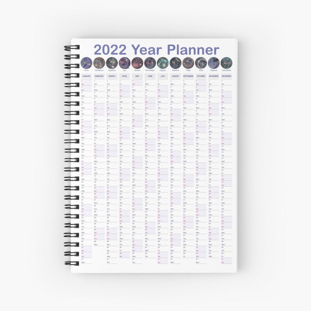 "2022 Wall Planner Academic planner Academic diary 2022 Year planner