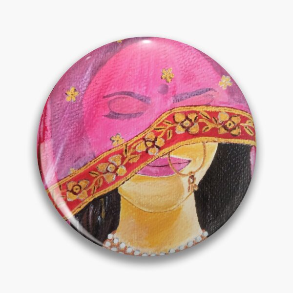 Item preview, Indian Bride studded in jewelry and draped in veil Painting designed and sold by Abha-Hues.