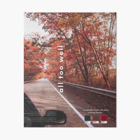 All Too Well (Taylor's Version) Taylor Swift Poster - Red Album Re-Recording Art Board Print