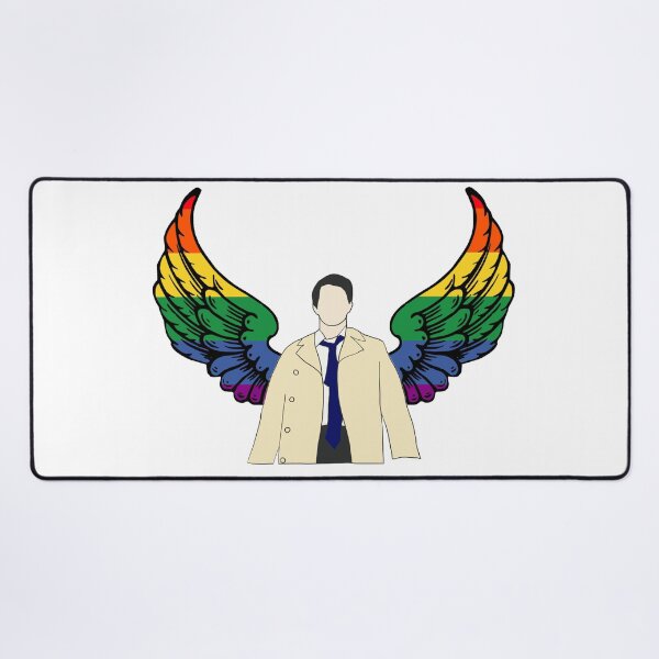 Item preview, Castiel drawing with rainbow wings designed and sold by LannisterOnMars.