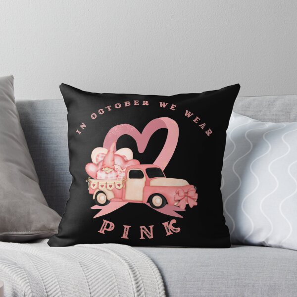 Aperçu de l'œuvre En octobre, nous portons un camion rose avec un ruban de cœur contre le cancer. Sensibilisation au cancer du sein créée et vendue par CarantinedChaos.