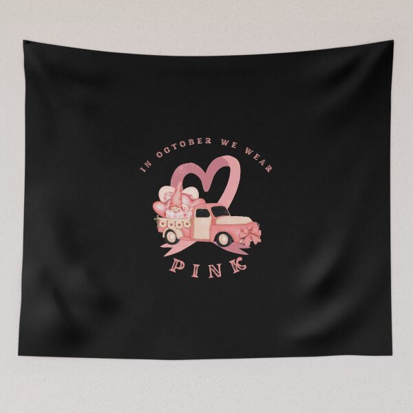Item preview, In October We Wear Pink Cancer Heart Ribbon Truck Breast Cancer Awareness designed and sold by CarantinedChaos.