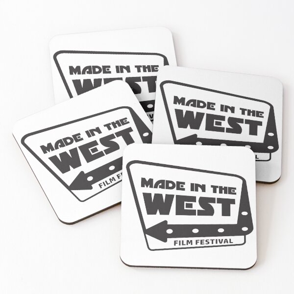 Made in the West Film Festival Logo (Black on White) Coasters (Set of 4)