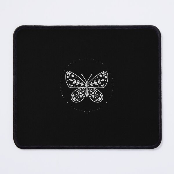 Item preview, Witchy black and white floral butterfly sticker designed and sold by hanameda.