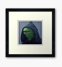 Hooded Kermit Meme (Evil Kermit Meme) T-Shirts, Hoodies, Stickers Framed Print