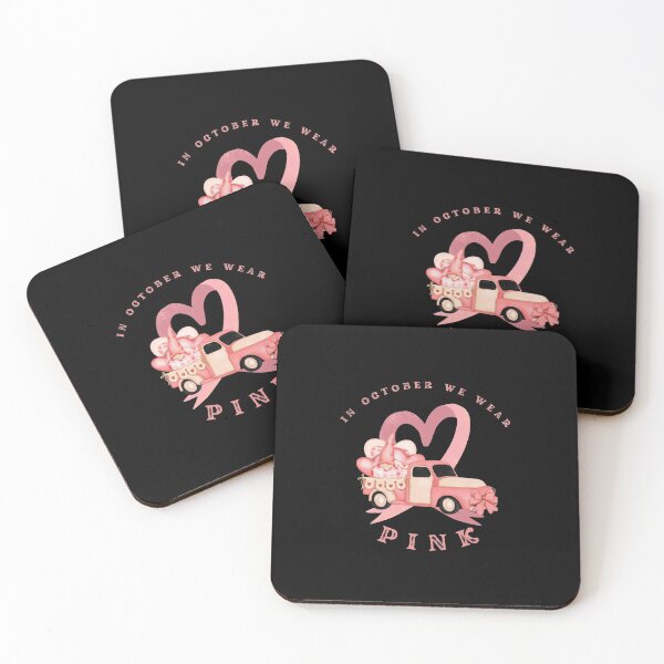 Item preview, In October We Wear Pink Cancer Heart Ribbon Truck Breast Cancer Awareness designed and sold by CarantinedChaos.