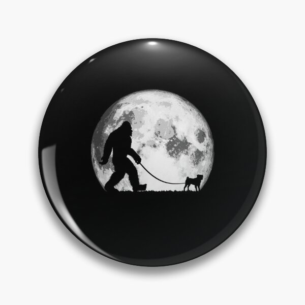 Item preview, Bigfoot Pug Funny Night Time Dog Walking Graphic designed and sold by JaisonshiJan.