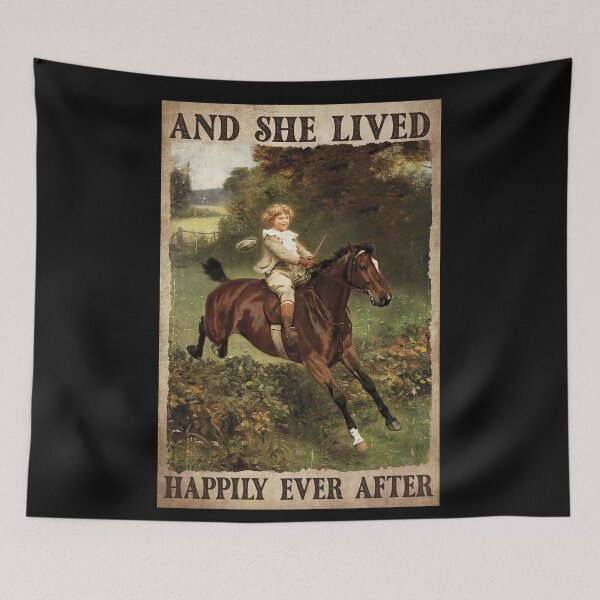Item preview, And She Lived Happily Ever After - Girl Riding Horses, Woman Ride Horses designed and sold by SockaArt1.