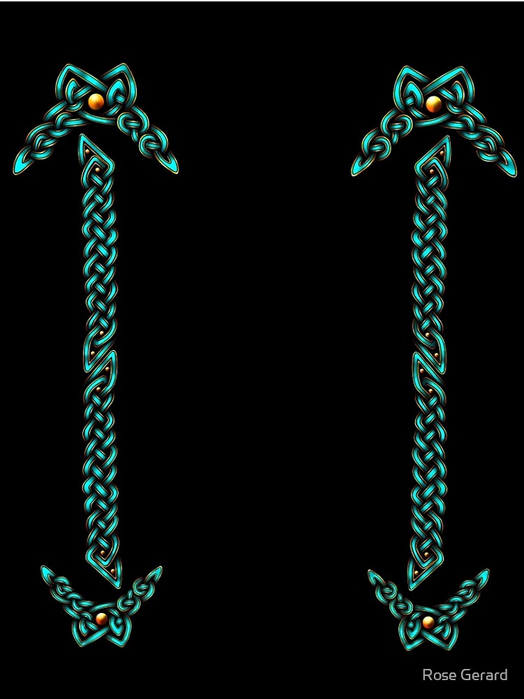 Celtic Knotwork - Gold and Teal by arkadyrose