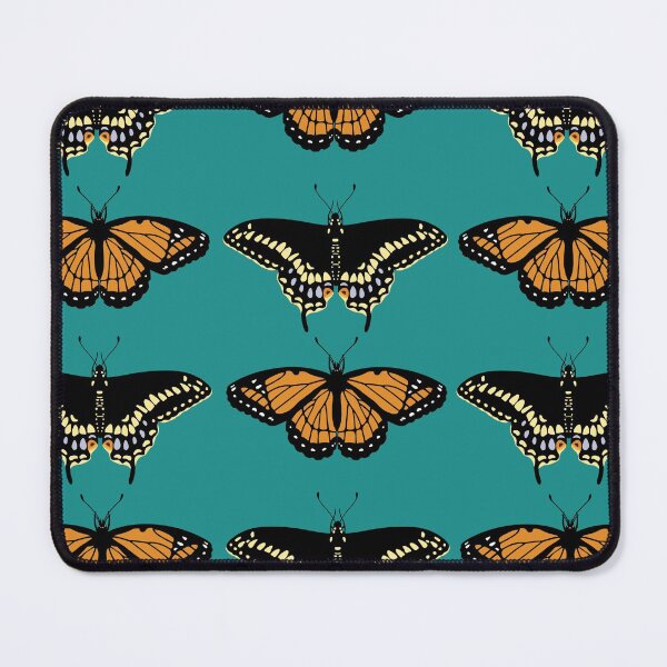 Item preview, Monarch and Black Swallowtail butterfly pattern designed and sold by hanameda.