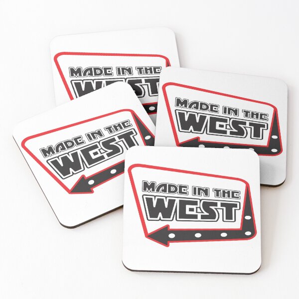 Made in the West logo (Red) Coasters (Set of 4)
