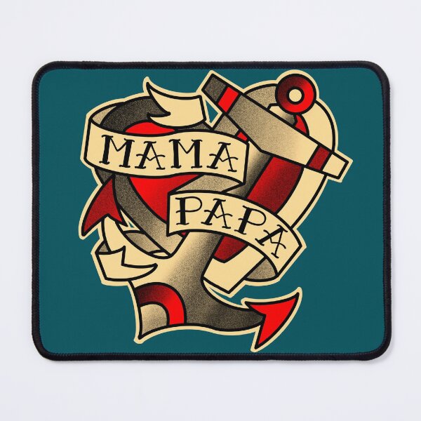 Item preview, Mama papa , anchor and heart tattoo in red designed and sold by weilertsen.