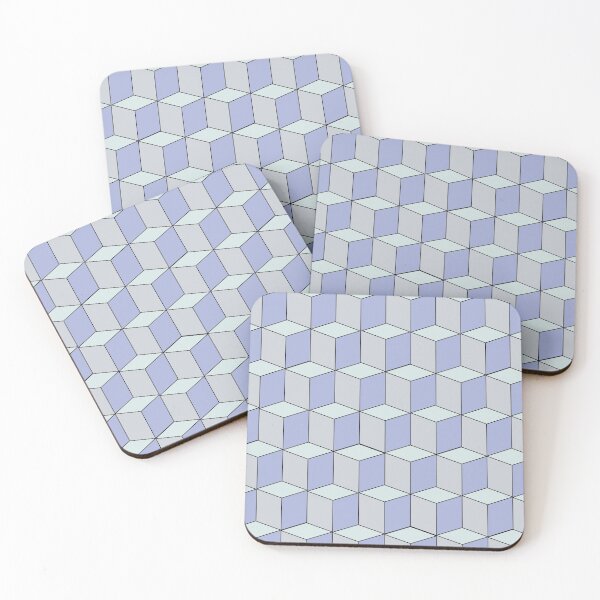 Item preview, Modern Geometric Pattern - Big Blue Cubes designed and sold by BullishGraphics.
