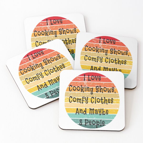 Item preview,  I Love Cooking Shows, Comfy Clothes and Maybe 3 People with Distressed Sunset Design designed and sold by Craftynistia.