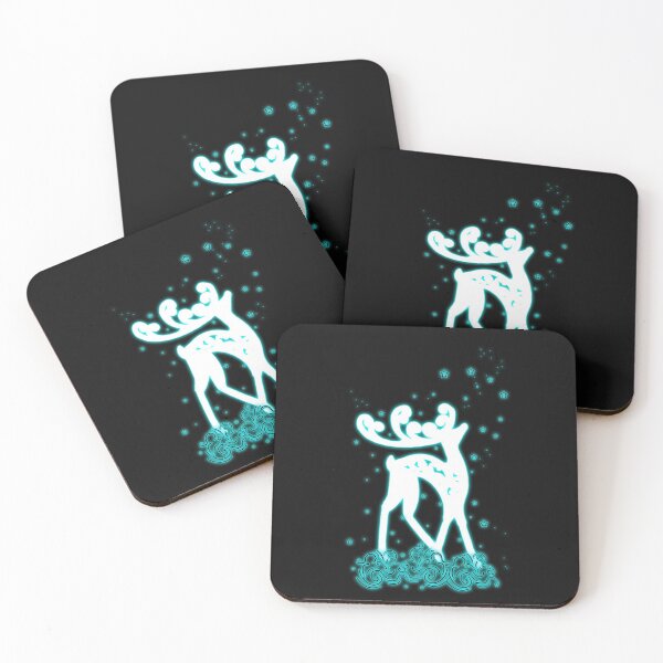 Item preview, sticker deer walking in the snow, falling stars. Print for clothing or packaging designed and sold by vilma3000.