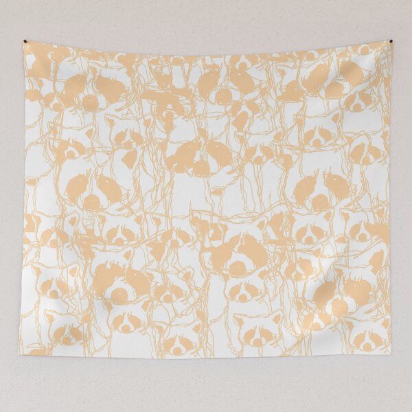 Item preview, Minimal Orange Colored Raccoon Line Art Décor designed and sold by MindCereal.