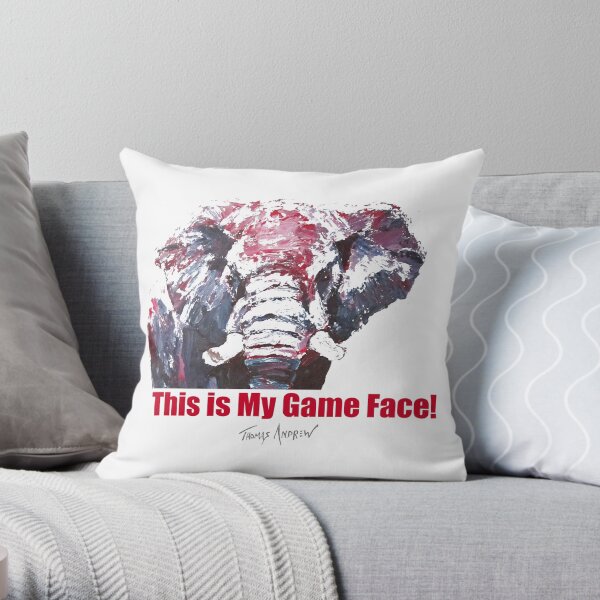 This is My Game Face_full color by Thomas Andrew Throw Pillow